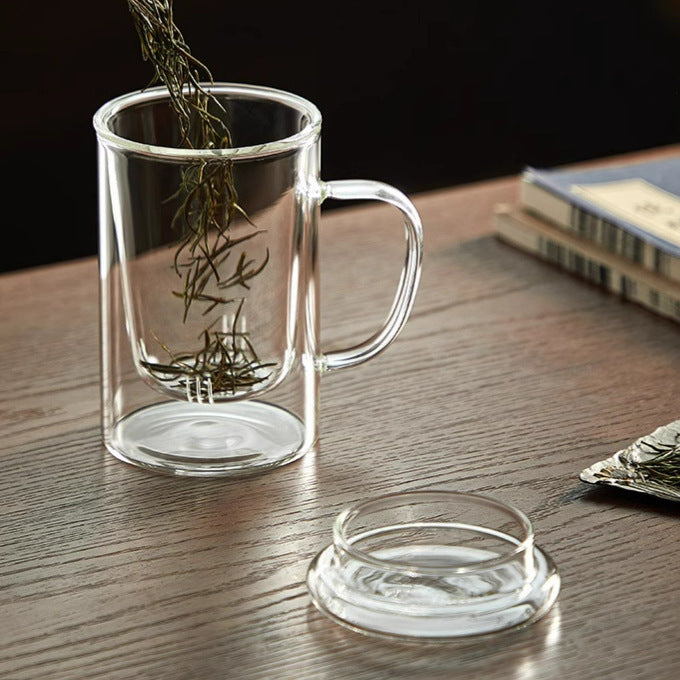 Dual Glass Tea Infuser Mug